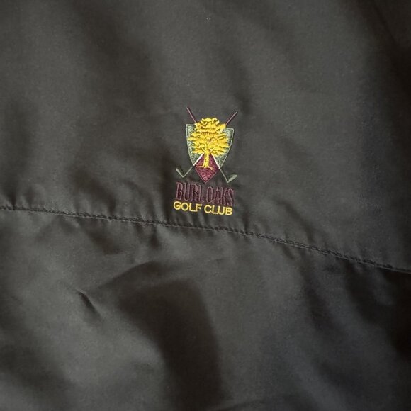 FootJoy Pullover Jacket Mens XL Black Burl Oaks Golf Club Windbreaker FJ Logo - Picture 3 of 9
